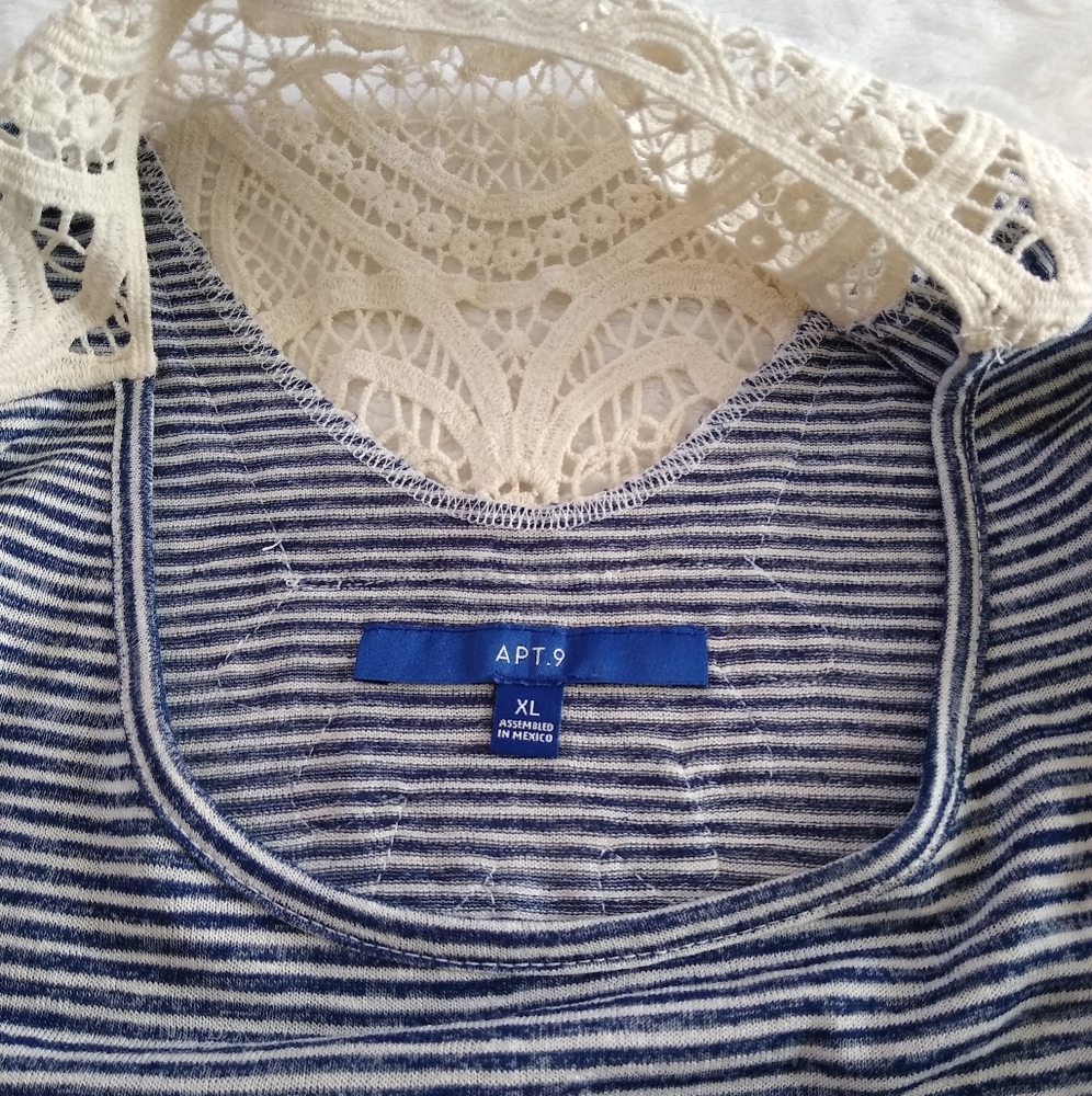 Apt. 9 Striped Crochet Top - Picture 4 of 5